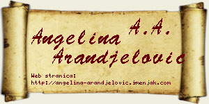 Angelina Aranđelović vizit kartica
